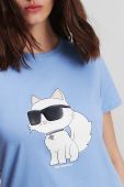 Бавовняна футболка Karl Lagerfeld колір блакитний (3345599) Бавовняна футболка Karl Lagerfeld колір блакитний (3345599)