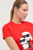 Бавовняна футболка Karl Lagerfeld колір червоний