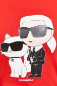Бавовняна футболка Karl Lagerfeld колір червоний