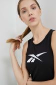 Бавовняний топ Reebok Training Essentials колір чорний