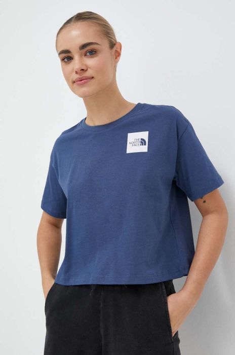 Бавовняна футболка The North Face колір блакитний (3242327)