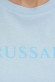 Бавовняна футболка Trussardi колір блакитний (2940893)