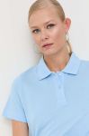 Бавовняне поло Trussardi колір блакитний