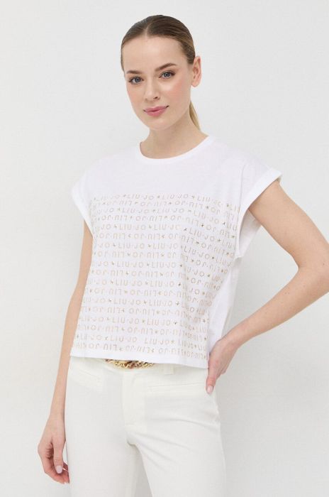 Бавовняна футболка Liu Jo колір білий (3107093) Бавовняна футболка Liu Jo колір білий (3107093)