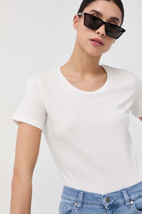 Футболка Liu Jo жіночий колір бежевий (3009665) Футболка Liu Jo жіночий колір бежевий (3009665)