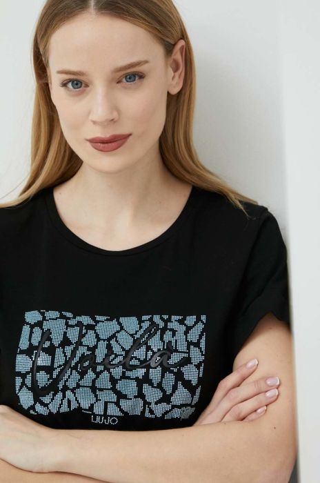 Футболка Liu Jo жіночий колір чорний (2917908) Футболка Liu Jo жіночий колір чорний (2917908)