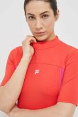 Тренувальна футболка Fila Riva колір червоний півгольф Тренувальна футболка Fila Riva колір червоний півгольф