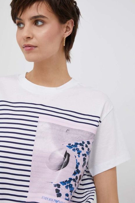 Бавовняна футболка Emporio Armani колір барвистий Бавовняна футболка Emporio Armani колір барвистий