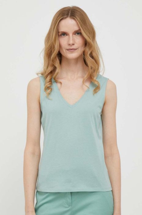 Бавовняний топ Sisley колір бірюзовий Бавовняний топ Sisley колір бірюзовий