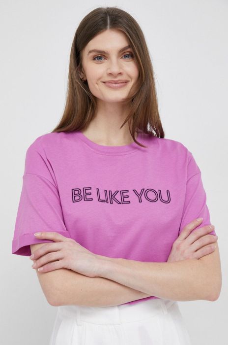 Бавовняна футболка United Colors of Benetton колір фіолетовий (3124543) Бавовняна футболка United Colors of Benetton колір фіолетовий (3124543)