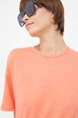 Футболка з домішкою льону United Colors of Benetton колір помаранчевий Футболка з домішкою льону United Colors of Benetton колір помаранчевий