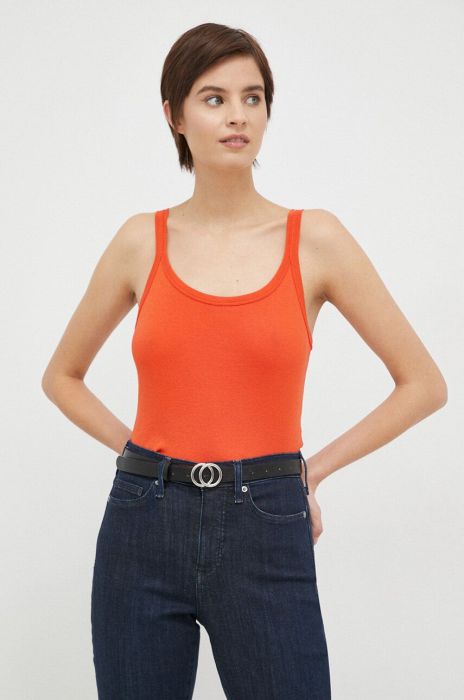 Бавовняний топ United Colors of Benetton колір помаранчевий (3021232) Бавовняний топ United Colors of Benetton колір помаранчевий (3021232)