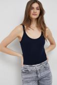 Бавовняний топ United Colors of Benetton колір синій Бавовняний топ United Colors of Benetton колір синій