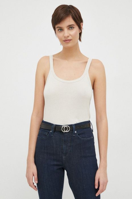 Бавовняний топ United Colors of Benetton колір бежевий (3021230) Бавовняний топ United Colors of Benetton колір бежевий (3021230)