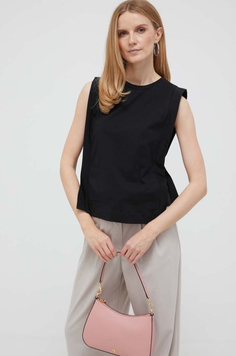 Бавовняний топ United Colors of Benetton колір чорний (3311232) Бавовняний топ United Colors of Benetton колір чорний (3311232)