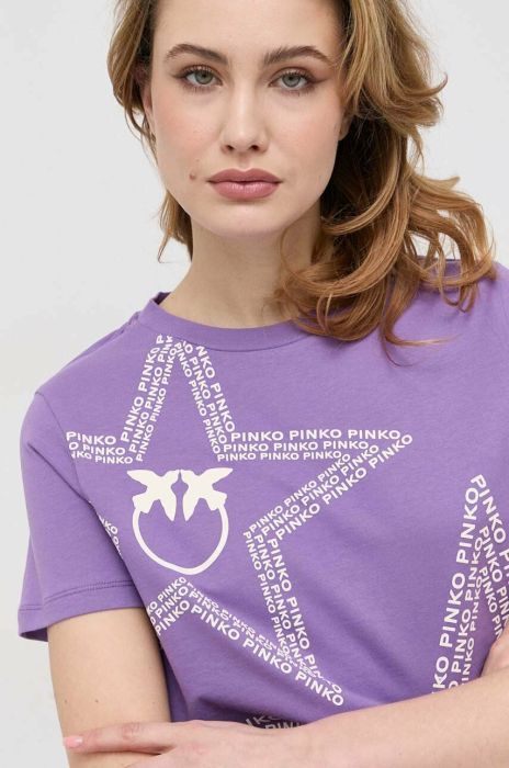 Бавовняна футболка Pinko колір фіолетовий (3001412) Бавовняна футболка Pinko колір фіолетовий (3001412)