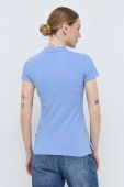 Бавовняне поло BOSS колір блакитний
