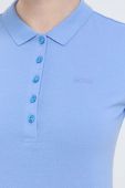 Бавовняне поло BOSS колір блакитний