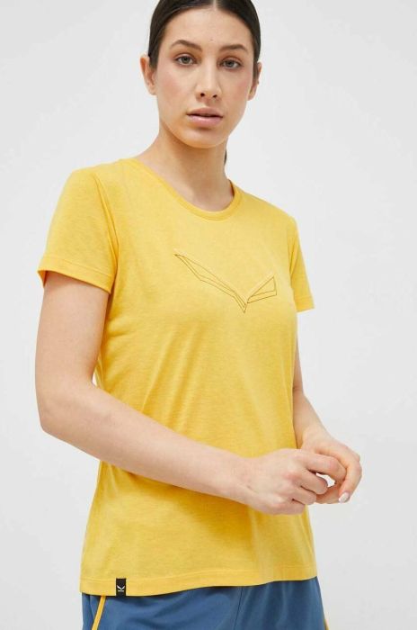 Спортивна футболка Salewa Pure Eagle Frame колір жовтий Спортивна футболка Salewa Pure Eagle Frame колір жовтий