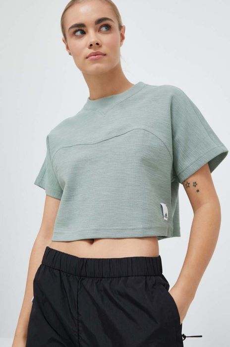 Бавовняна футболка adidas колір зелений (3242388) Бавовняна футболка adidas колір зелений (3242388)