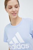 Бавовняна футболка adidas колір блакитний (3155434)