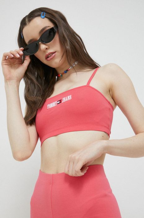 Топ Tommy Jeans жіночий колір рожевий (2980791) Топ Tommy Jeans жіночий колір рожевий (2980791)