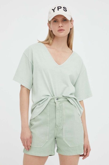 Бавовняна футболка G-Star Raw колір зелений (3160200) Бавовняна футболка G-Star Raw колір зелений (3160200)