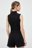 Топ Napapijri жіночий колір чорний півгольф Топ Napapijri жіночий колір чорний півгольф