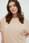 Піжамна футболка Tommy Hilfiger жіночий колір бежевий Піжамна футболка Tommy Hilfiger жіночий колір бежевий