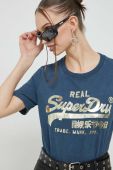Бавовняна футболка Superdry колір синій (3020844) Бавовняна футболка Superdry колір синій (3020844)