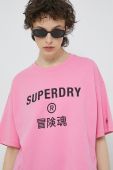 Бавовняна футболка Superdry колір рожевий (2989167) Бавовняна футболка Superdry колір рожевий (2989167)