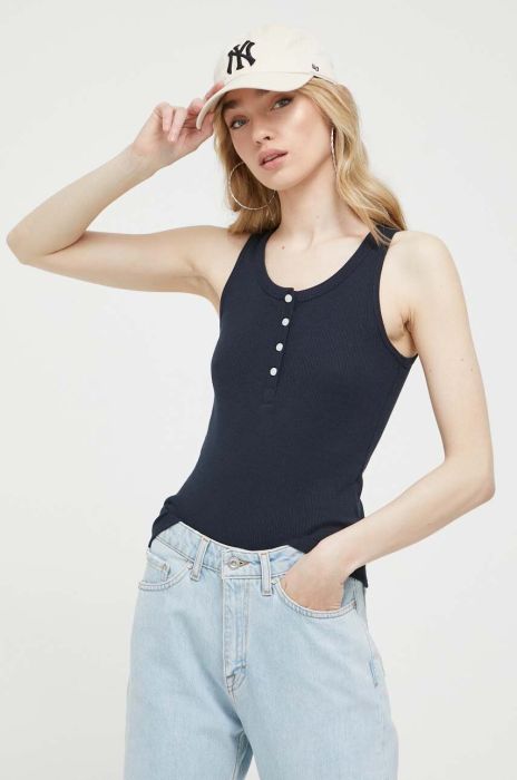 Топ Superdry жіночий колір синій Топ Superdry жіночий колір синій