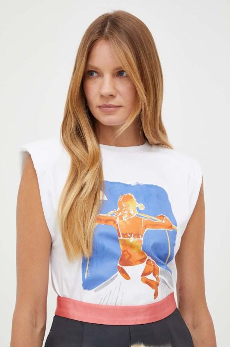 Бавовняна футболка MAX&Co. колір білий (3239257)