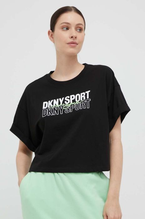 Бавовняна футболка Dkny колір чорний (3289162) Бавовняна футболка Dkny колір чорний (3289162)