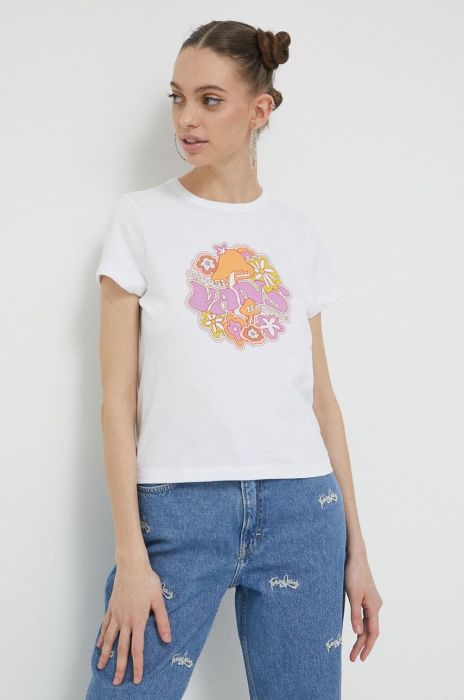 Бавовняна футболка Vans колір білий (3148723) Бавовняна футболка Vans колір білий (3148723)