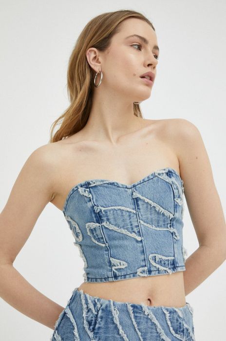 Джинсовий топ Gestuz Larisa колір блакитний Джинсовий топ Gestuz Larisa колір блакитний