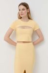 Футболка Patrizia Pepe жіночий колір жовтий (3114178)