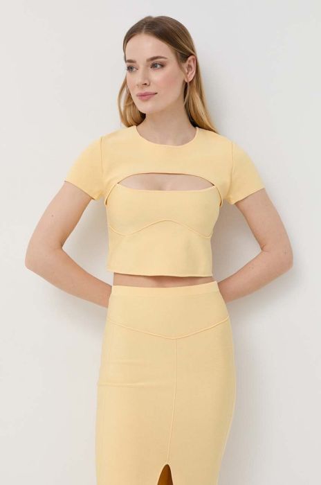 Футболка Patrizia Pepe жіночий колір жовтий (3114178)