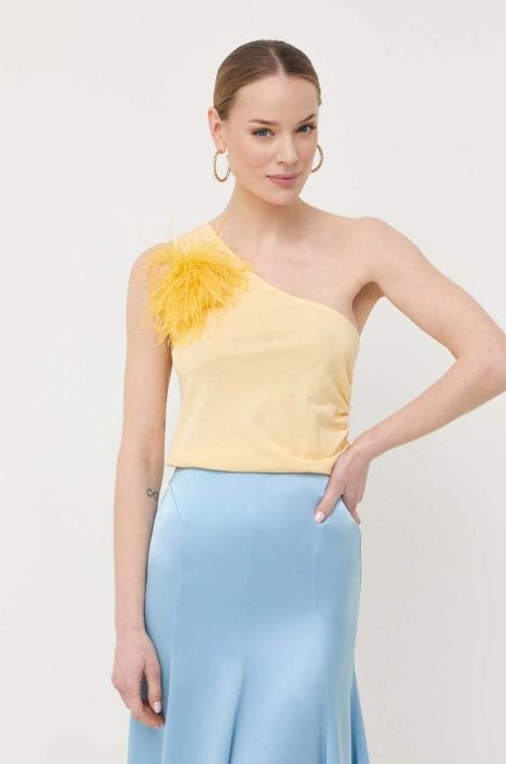 Бавовняний топ Patrizia Pepe колір помаранчевий оголене плече Бавовняний топ Patrizia Pepe колір помаранчевий оголене плече