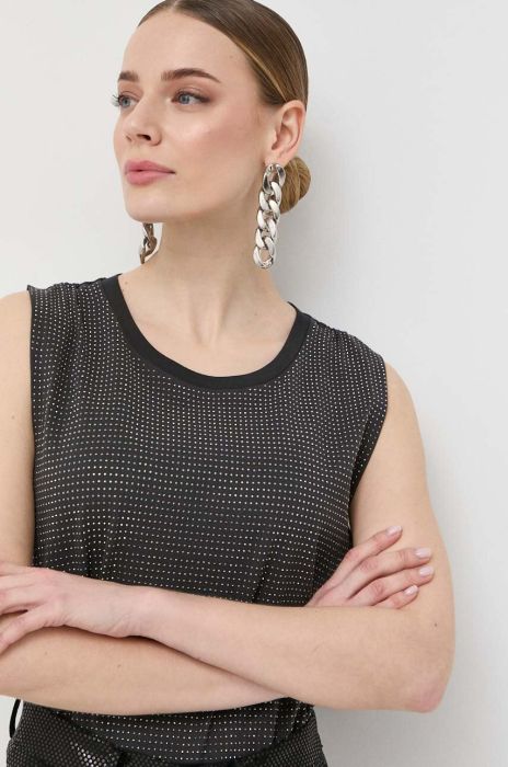 Бавовняний топ Patrizia Pepe колір сірий