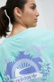 Бавовняна футболка adidas Originals колір бірюзовий