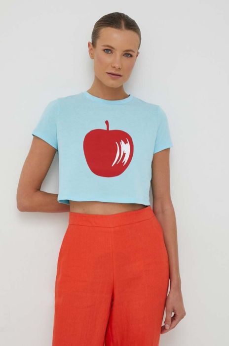 Бавовняна футболка United Colors of Benetton колір блакитний (3370780) Бавовняна футболка United Colors of Benetton колір блакитний (3370780)