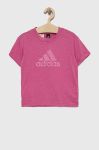 Дитяча футболка adidas G FI BL колір фіолетовий