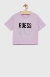 Бавовняна футболка Guess колір фіолетовий (2851541)