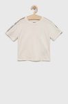 Дитяча бавовняна футболка Guess колір бежевий (2871465)