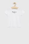 Дитяча бавовняна футболка Pepe Jeans Колір білий колір білий