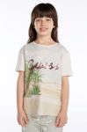 Дитяча бавовняна футболка Guess колір бежевий (3023890)
