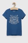 Дитяча бавовняна футболка Guess колір блакитний (3261568)