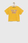 Дитяча бавовняна футболка United Colors of Benetton колір жовтий (3047207)