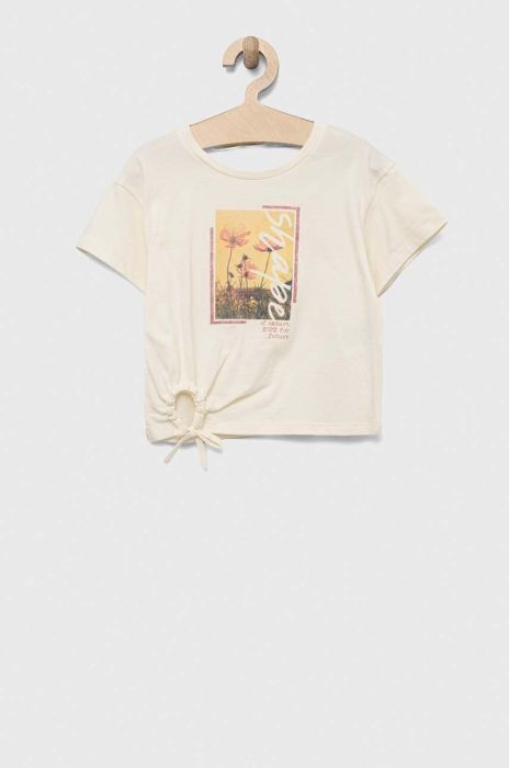 Дитяча бавовняна футболка United Colors of Benetton колір бежевий (3234924)